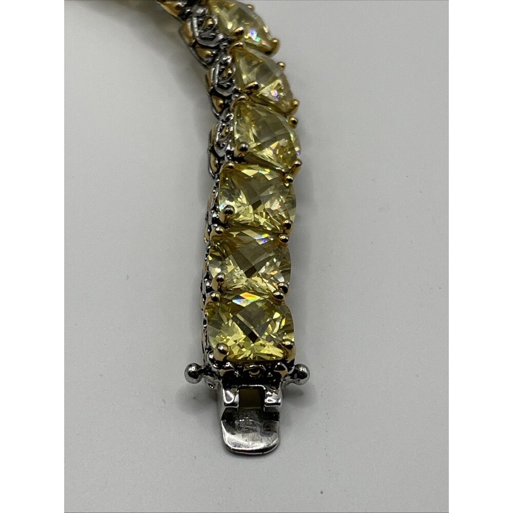 Park Lane Signature Bracelet 7.5” Gold Silver Two Tone CZ Golden Topaz NOTE WEAR - Picture 6 of 16